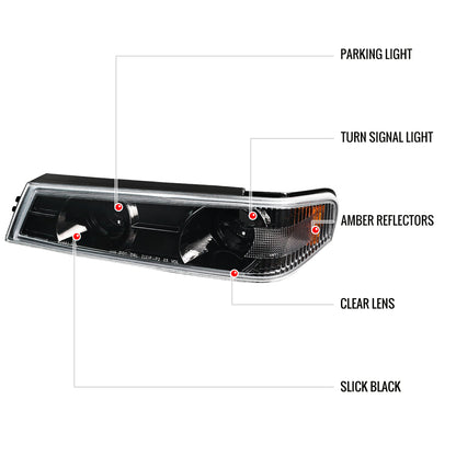 Spec-D 04-12 Colorado GMC Canyon Halo Headlights/Corner Lights Black