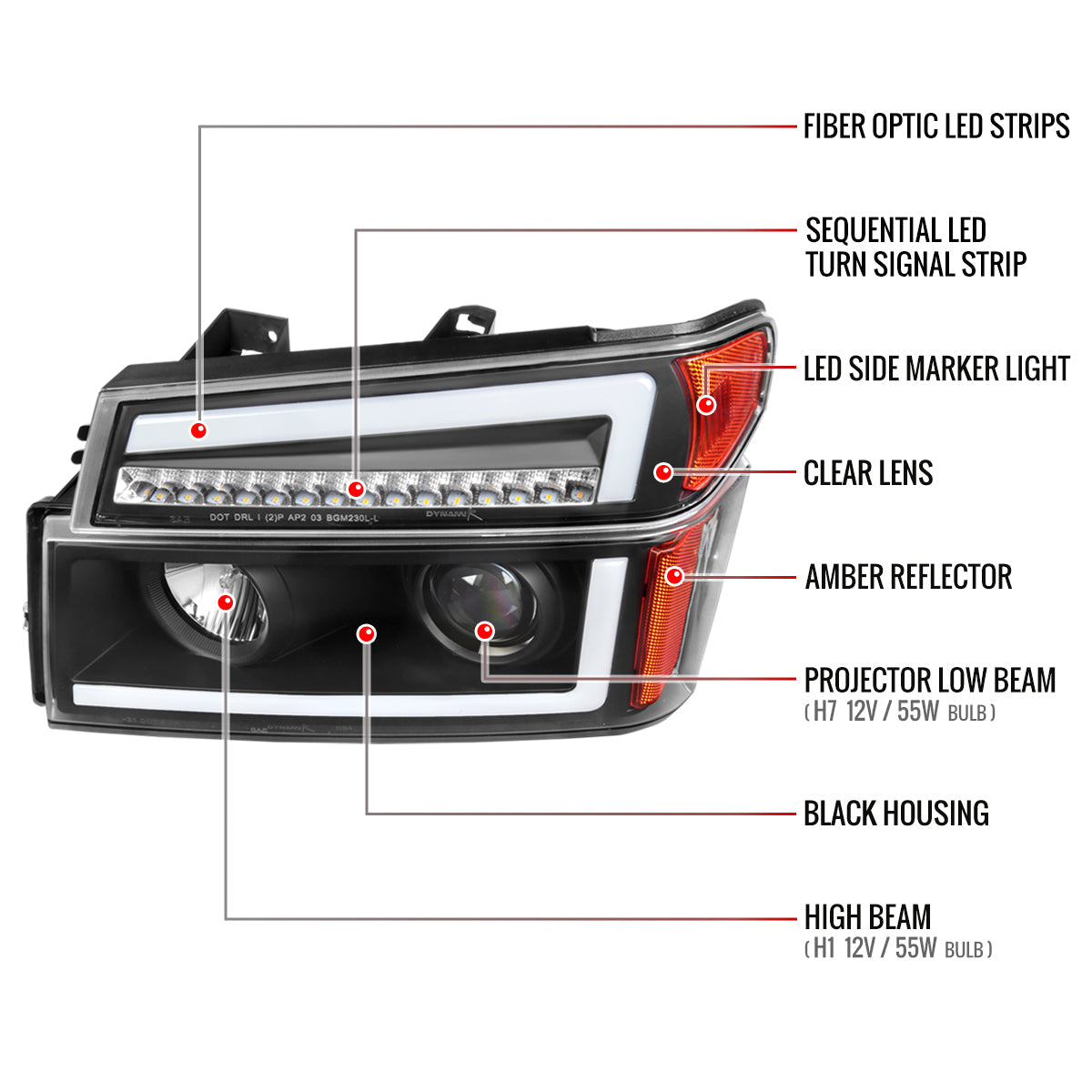Spec-D 04-12 Colorado/GMC Canyon Sequential Headlights Black