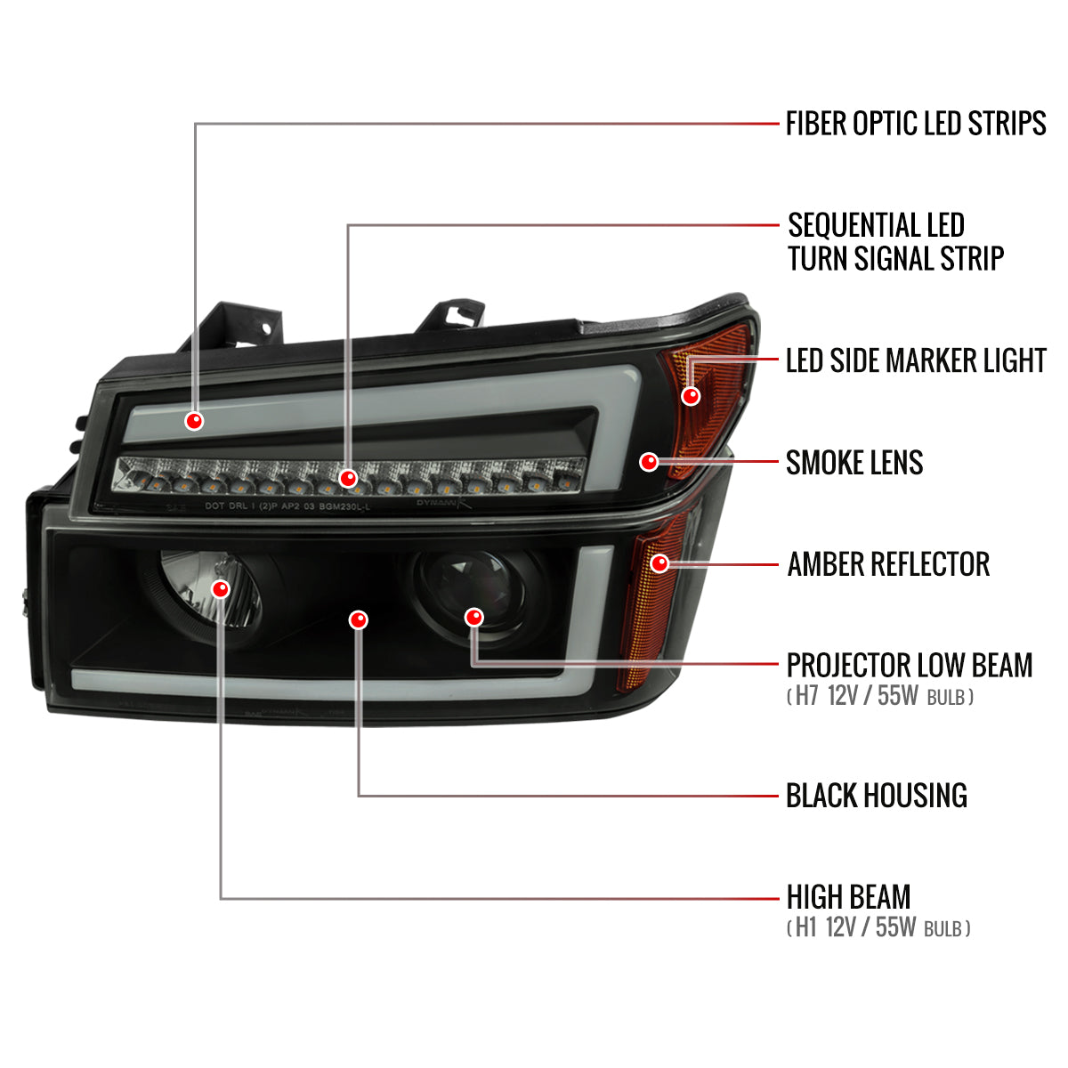 Spec-D 04-12 Chevy Colorado GMC Canyon Tail Lights Smoked