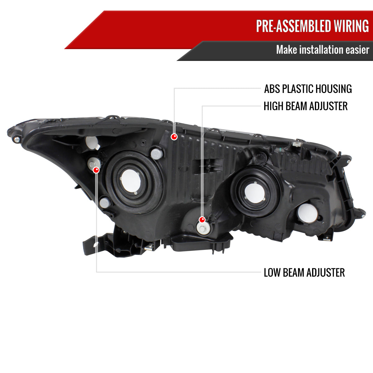 Spec-D 08-12 Honda Accord Sedan Headlights OEM Style Crystal Black