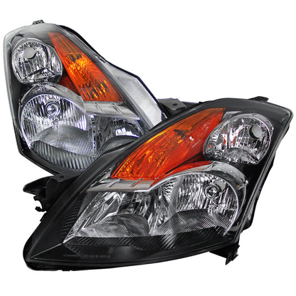 Spec-D 07-09 Nissan Altima 4DR Headlights Amber Reflectors Black