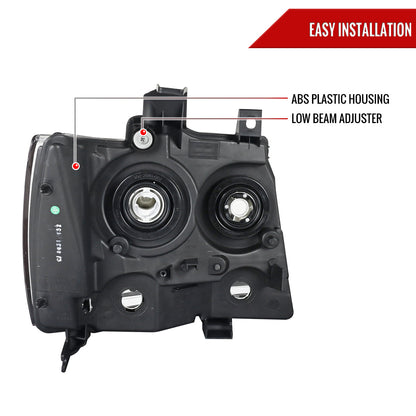 Spec-D 07-14 GMC Sierra Avalanche Headlights OEM Style Black