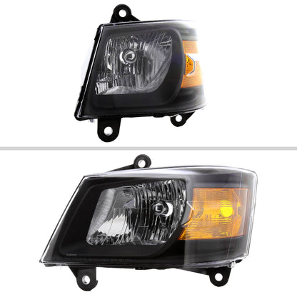 Spec-D 08-10 Dodge Grand Caravan Headlights OEM Style Black/Clear
