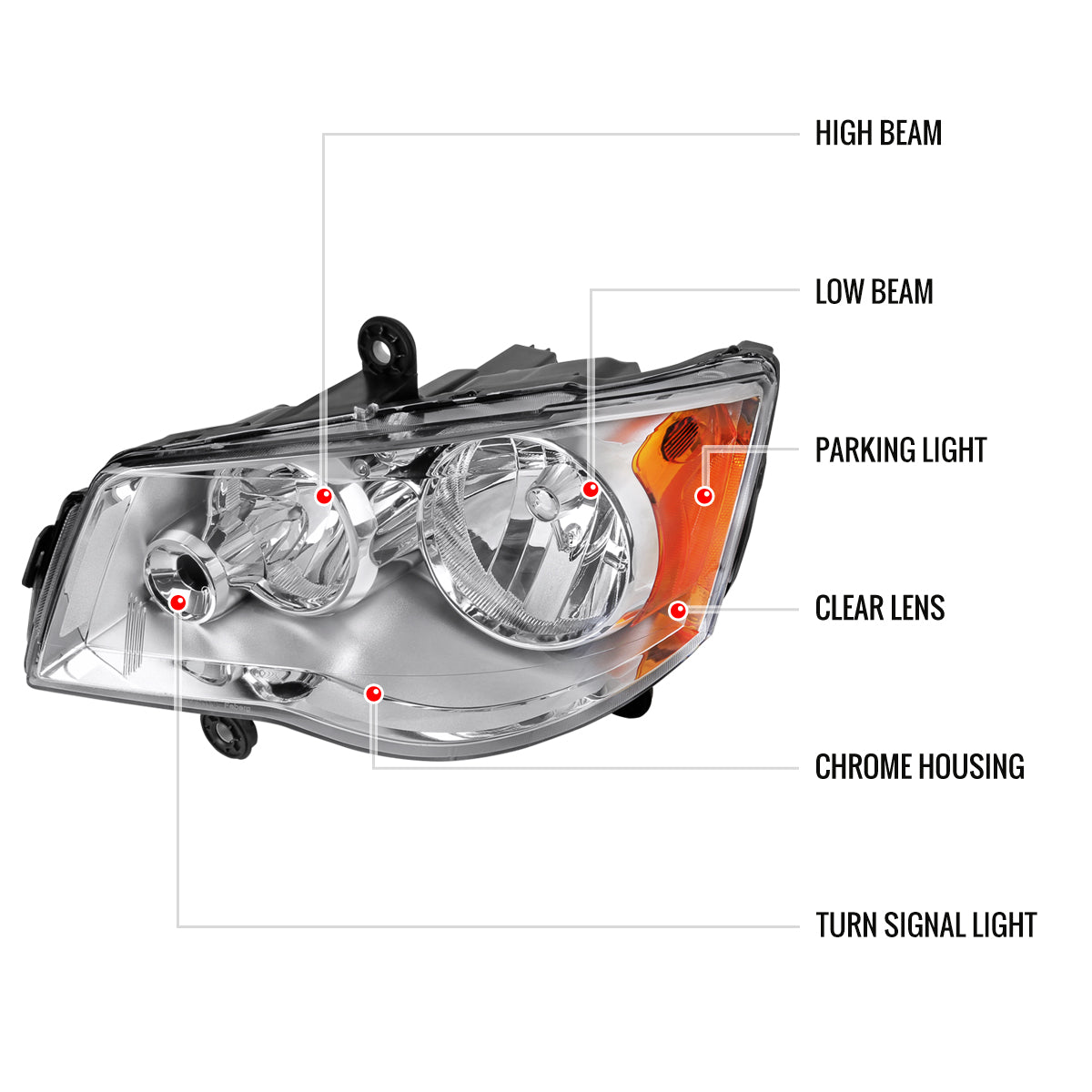 Spec-D 11-18 Grand Caravan Chrysler Town/Country Headlights OEM Style