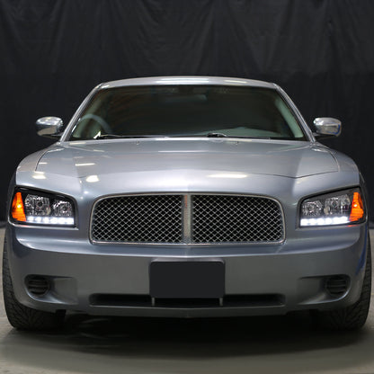 Spec-D 06-10 Dodge Charger 1PC Style Headlights OEM Style Black