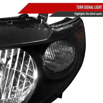 Spec-D 09-10 Corolla Headlights OEM Style Amber Reflectors Black