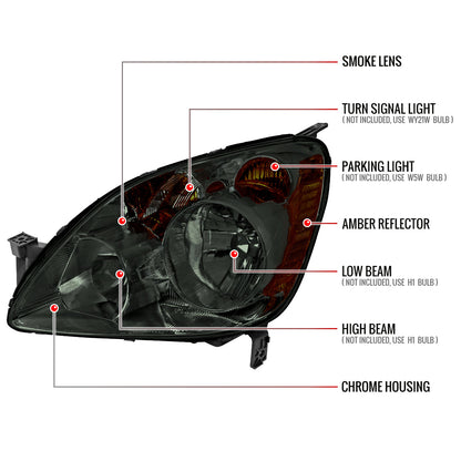 Spec-D 05-06 Honda CR-V Headlights JDM Projector Smoked