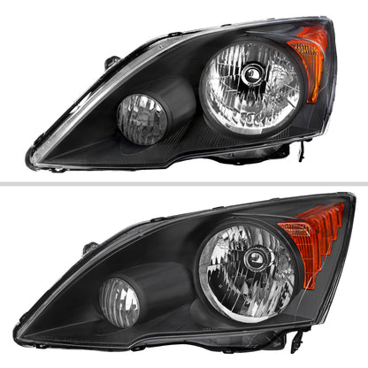 Spec-D 07-11 Honda CR-V Headlights OEM Style Matte Black/Clear