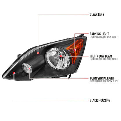 Spec-D 07-11 Honda CR-V Headlights OEM Style Matte Black/Clear