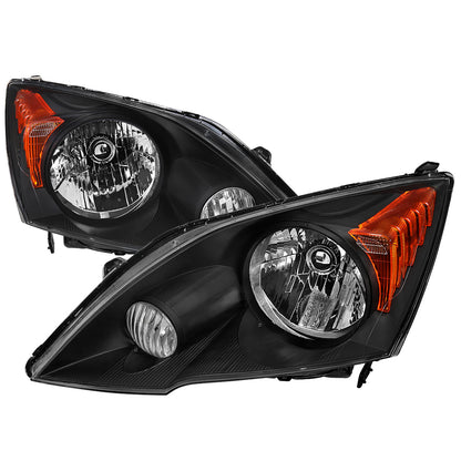 Spec-D 07-11 Honda CR-V Headlights OEM Style Matte Black/Clear