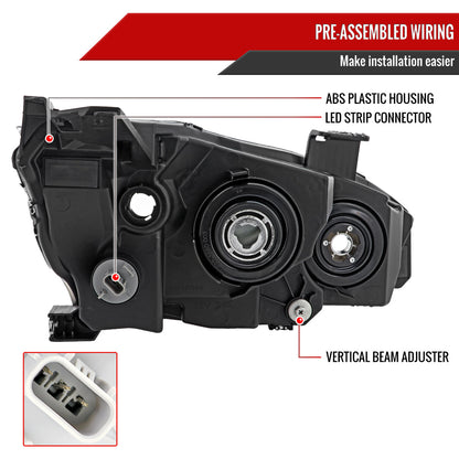 Spec-D 16-21 Honda Civic Headlights OEM Style Projector Black.