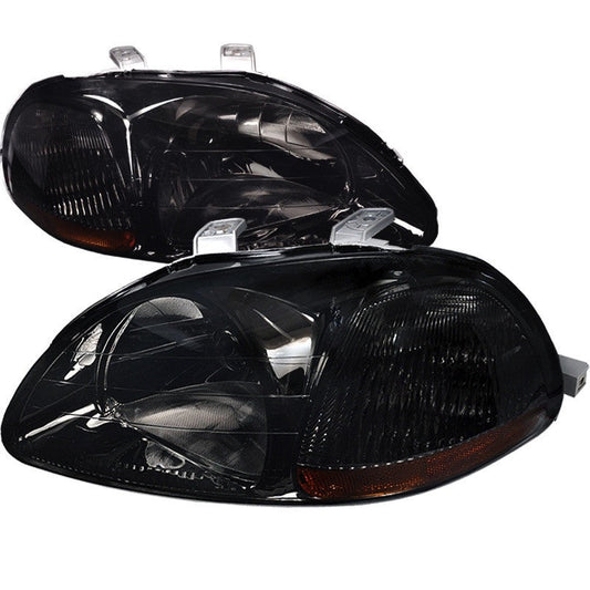 Spec-D 96-98 Honda Civic Smoked Headlights Amber Reflectors