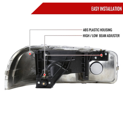 Spec-D 99-06 GMC Sierra/Yukon/Yukon XL Crystal Headlights Black