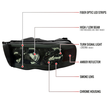 Spec-D 02-05 Ram 1500/03-05 Ram 2500/3500 Tube /Smoked Headlights