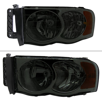 Spec-D 02-05 Ram 1500/03-05 Ram 2500 3500 Headlights OEM Style Smoked