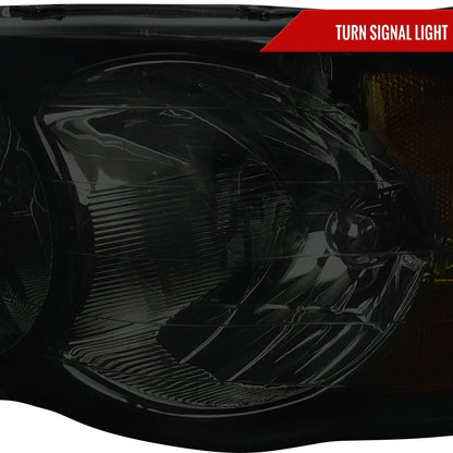 Spec-D 02-05 Ram 1500/03-05 Ram 2500 3500 Headlights OEM Style Smoked