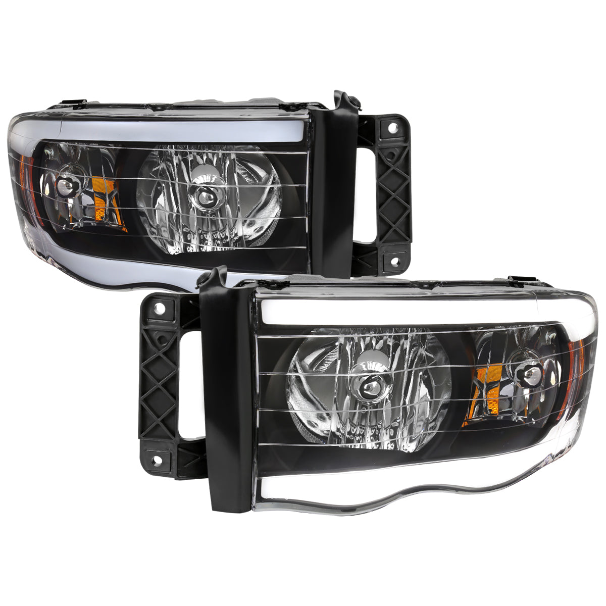 Spec-D 03-05 Ram 1500 2500 3500 Headlights OEM Style Tube Matte