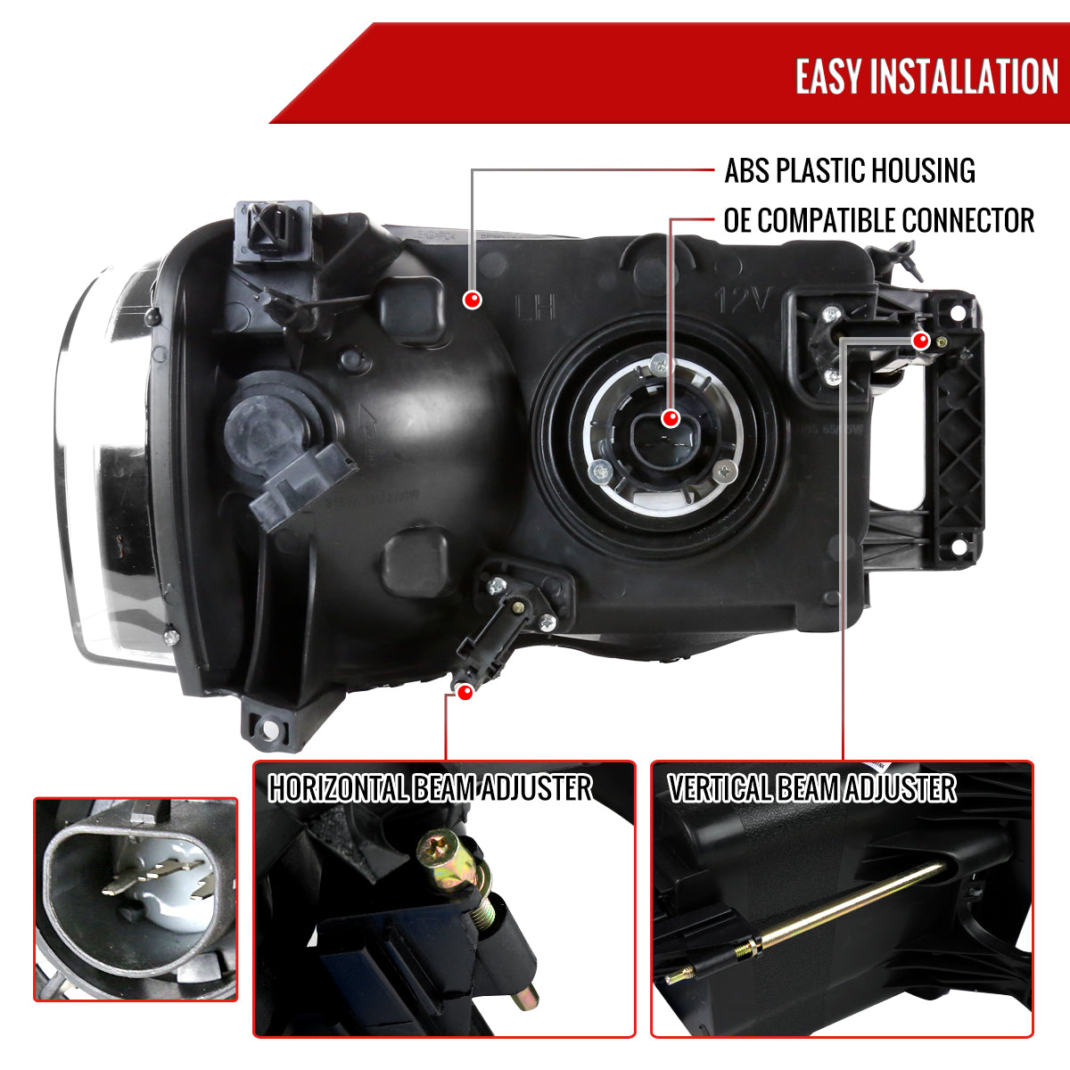 Spec-D 02-05 Ram 1500 03-05 Ram 2500 3500 Headlights OEM Style