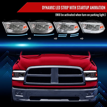 Spec-D 09-18 Ram 1500/10-18 Ram 2500 3500 Headlights Dual SEQ Bar