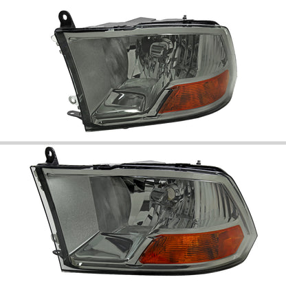 Spec-D 10-18 Ram 1500 2500 3500 Ram Classic Headlights OEM Quad Smoked