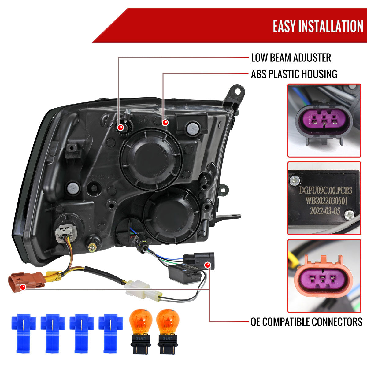 Spec-D 09-18 Ram 1500/10-18 Ram 2500/3500 Headlights OEM Style