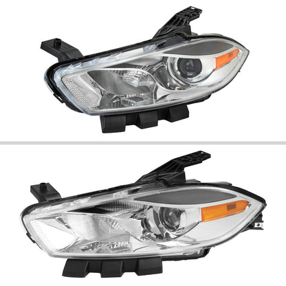 Spec-D 13-16 Dodge Dart Headlights OEM Style High/Low Beam Chrome