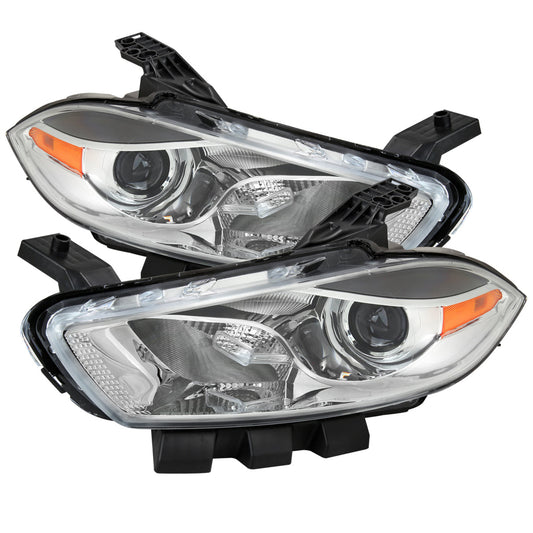 Spec-D 13-16 Dodge Dart Headlights OEM Style High/Low Beam Chrome