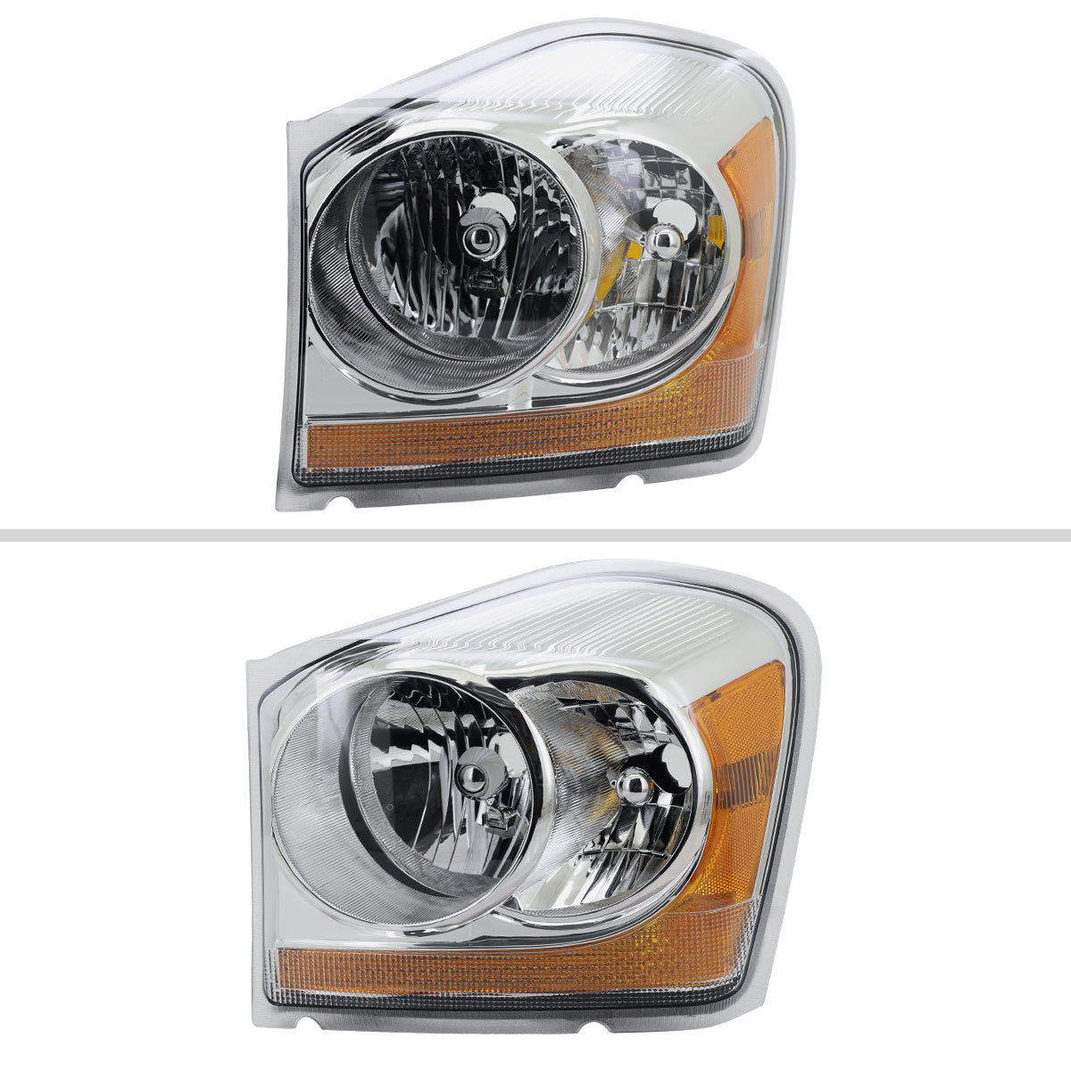 Spec-D 04-06 Dodge Durango Headlights OEM Style Chrome Amber