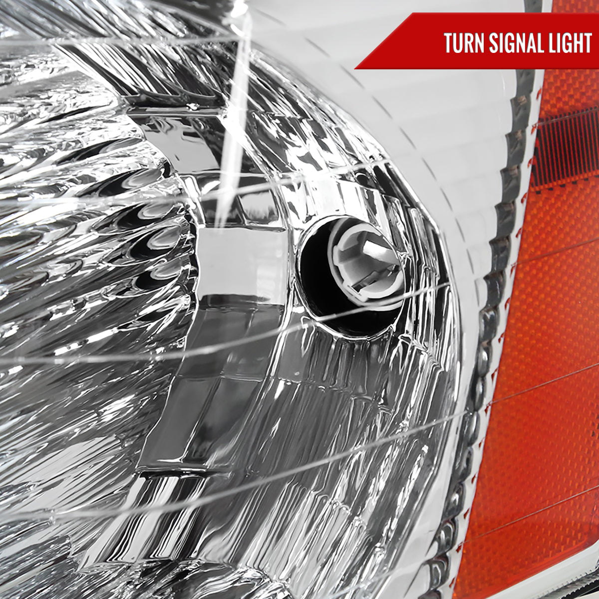Spec-D 05-09 Chevy Equinox Headlights OEM Style Amber Reflector Chrome