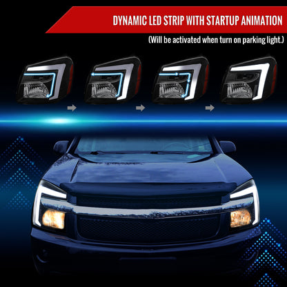 Spec-D 05-09 Equinox OEM Style with SEQ Bar Matte Headlights Black