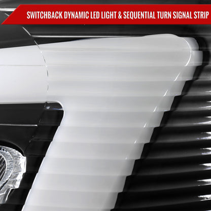 Spec-D 05-09 Equinox OEM Style with SEQ Bar Matte Headlights Black