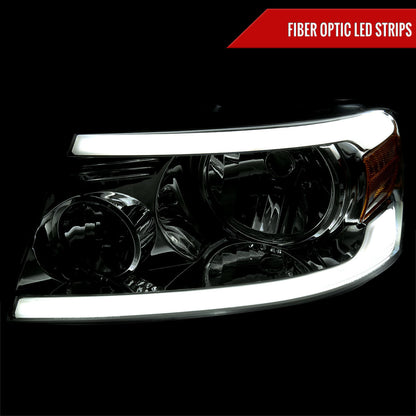 Spec-D 04-08 Ford F-150 Mark LT Headlights LED Bar G3 Chrome/Clear