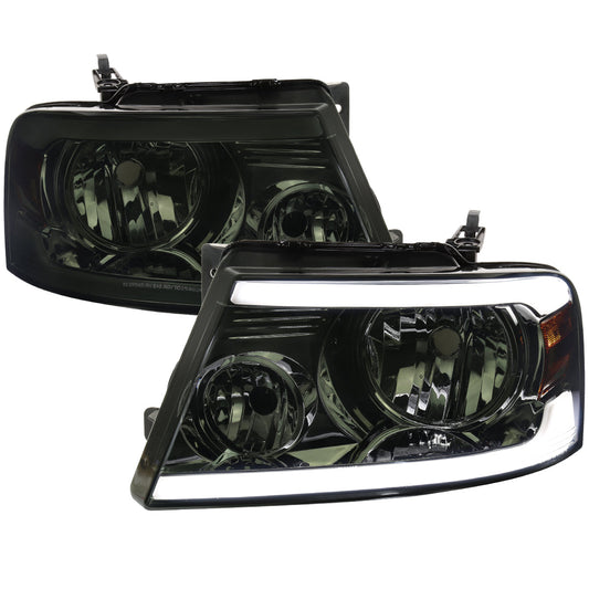 Spec-D 04-08 Ford F-150 Mark LT Headlights LED Bar G3 Chrome/Clear