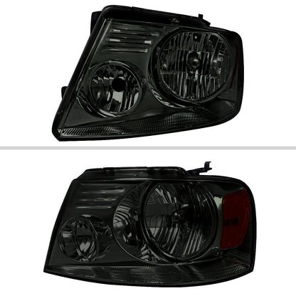 Spec-D 04-08 Ford F-150 Mark LT Headlights OEM Style Smoked/Amber