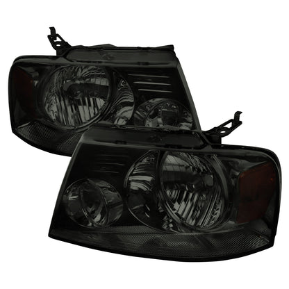 Spec-D 04-08 Ford F-150 Mark LT Headlights OEM Style Smoked/Amber