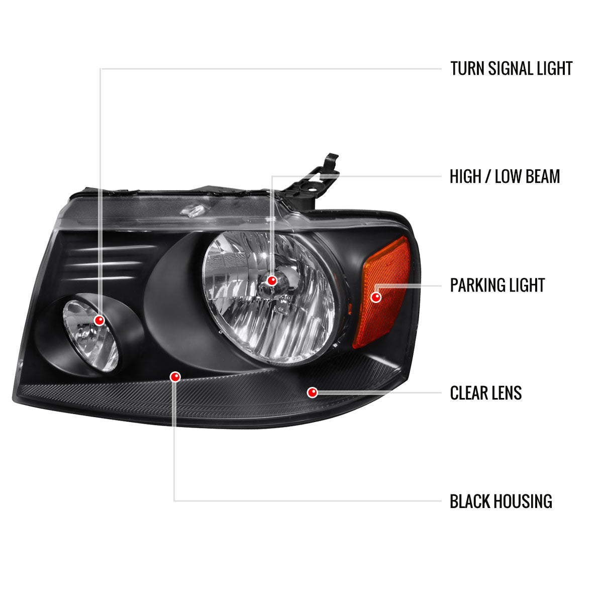 Spec-D 04-08 Ford F-150/ 06-08 Lincoln Mark LT OE Style Headlights Blk