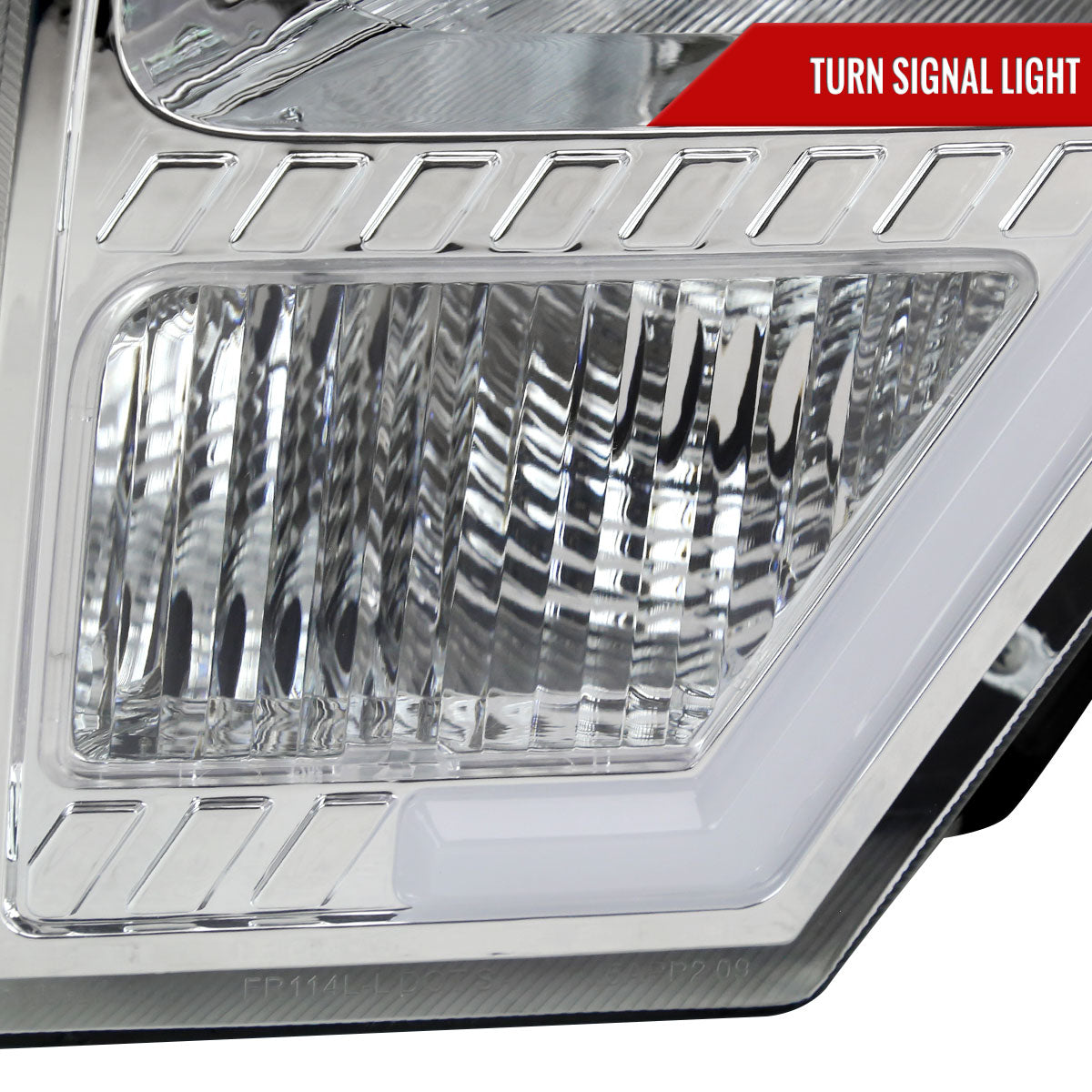 Spec-D 09-14 Ford F-150 LED Bar Headlights Amber Reflector Chrome