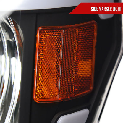 Spec-D 09-14 Ford F-150 Headlights LED Tube OEM Style Black