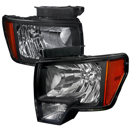 Spec-D 09-14 Ford F-150 OEM OEM Style Crystal Headlights Black