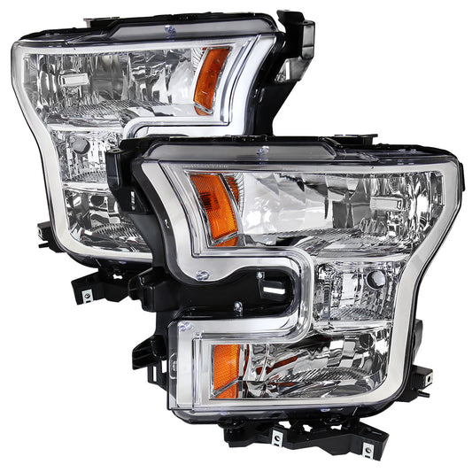Spec-D 15-17 Ford F-150 Replacement Headlights OEM Style Chrome
