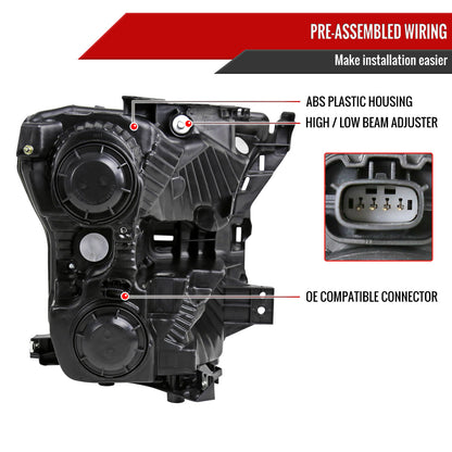 Spec-D 15-17 Ford F-150 Headlights OEM Style Replacement Black