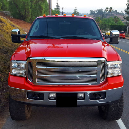 Spec-D 05-07 Ford F-250 Super Duty Headlights Chrome Amber Reflector