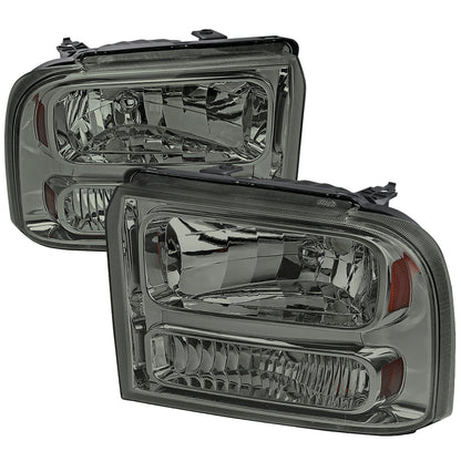 Spec-D 05-07 Ford F-250 Super Duty Headlights Smoked/Amber Reflector