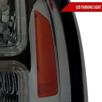 Spec-D 05-07 Ford F-250 F-350 Headlights Projector Jet Black/Smoked G3
