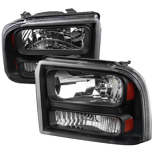 Spec-D 05-07 F250/F350/F450/F550/Excursion Headlights Matte Black