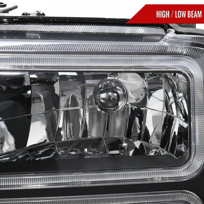 Spec-D 05-07 F250/F350/F450/F550 Super Duty Headlights OEM Style Black