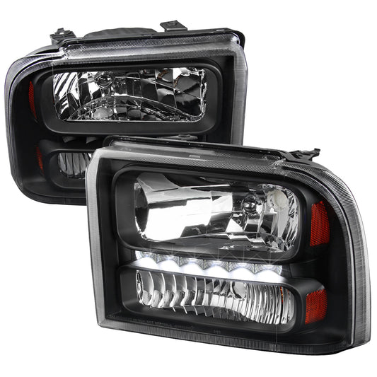 Spec-D 05-07 F250/F350/F450/F550/Excursion SMD LED Headlights Black