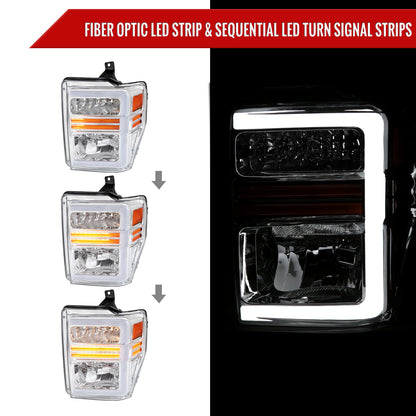 Spec-D 08-10 F250/F350/F450/F550 Super Duty SEQ OE Style Headlights