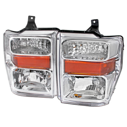 Spec-D 08-10 F-250/F-350/F-450 Super Duty Headlights OEM Style Chrome