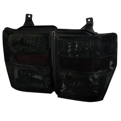Spec-D 08-10 F-250/F-350/F-450 Super Duty OE Style /Smoked Headlights